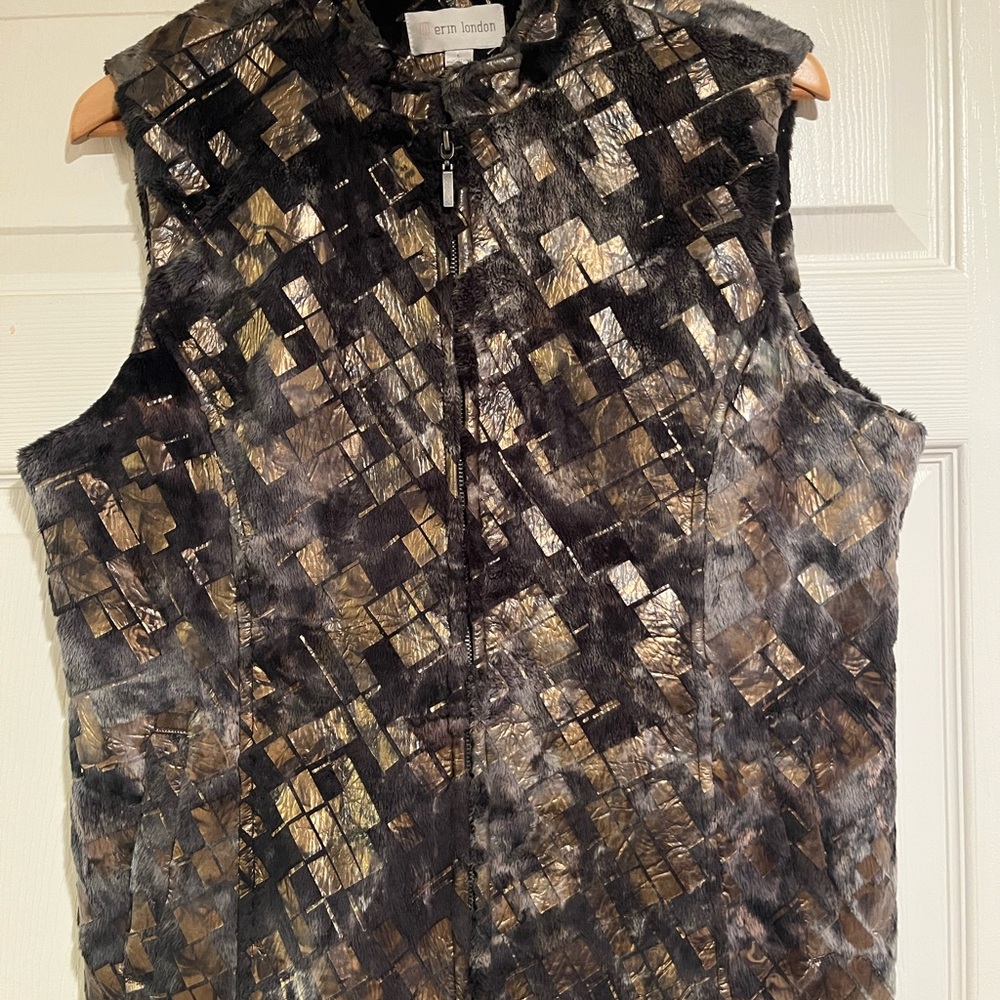 Erin London Metallic Patchwork Vest